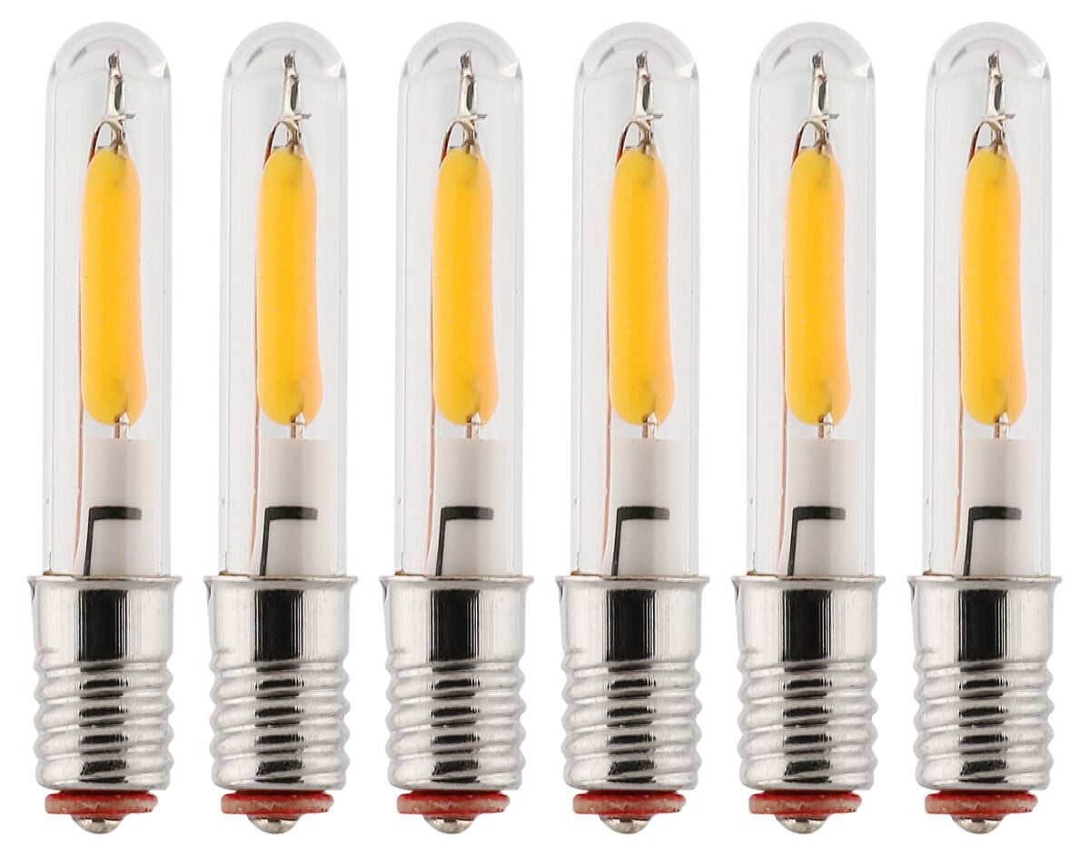 Clas Ohlson E5 LED-lampor till adventsljusstake, 12 V DC 0,2 W, 6-pack