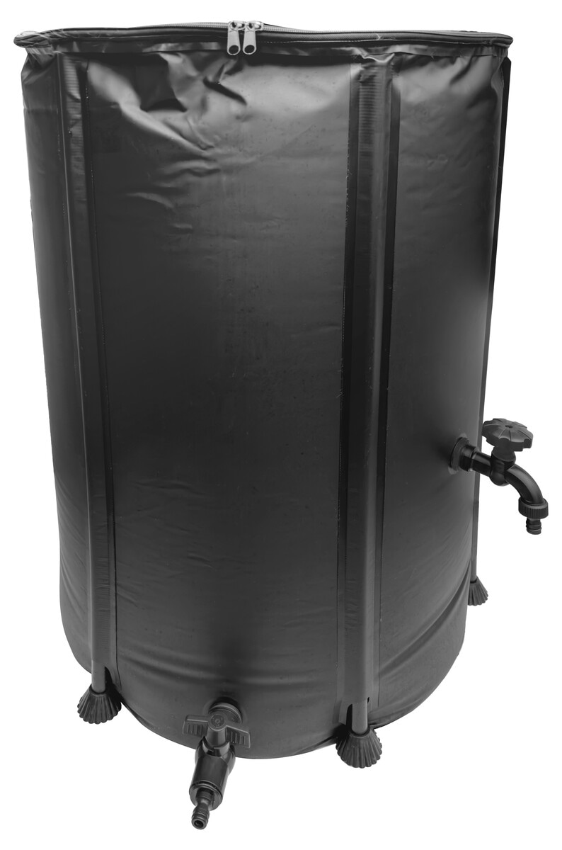 Sammenleggbar vanndunk med tappekran, 225 liter