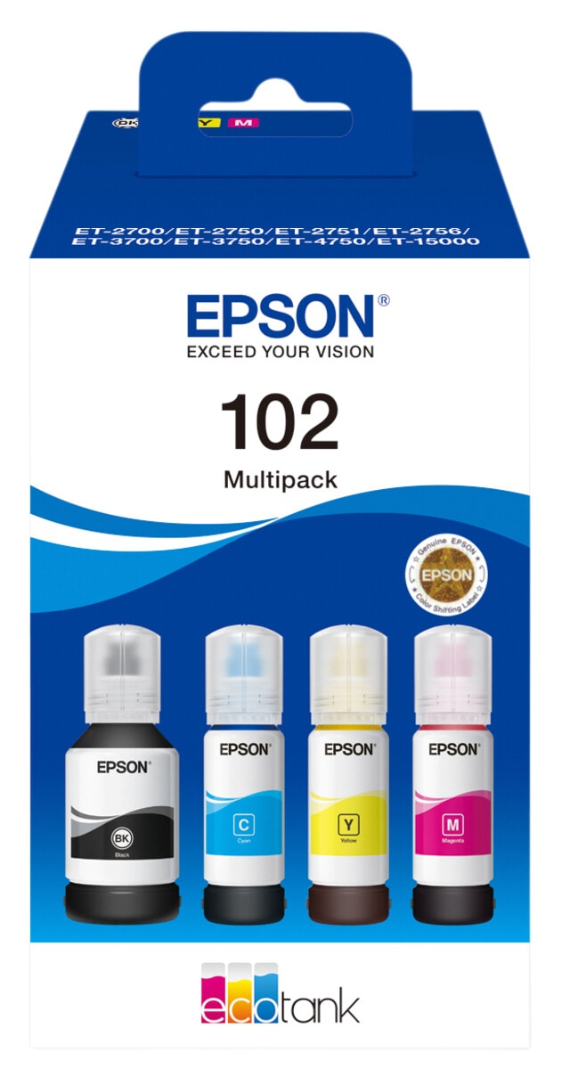 Epson 102 Eco Tank bläckpatroner, 4 färger