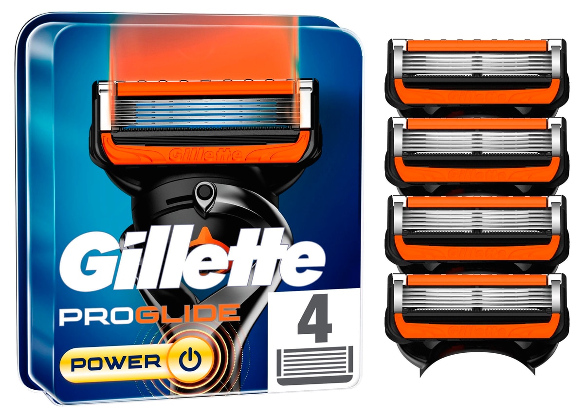 Gillette Fusion ProGlide Power barberblader, 4-pack