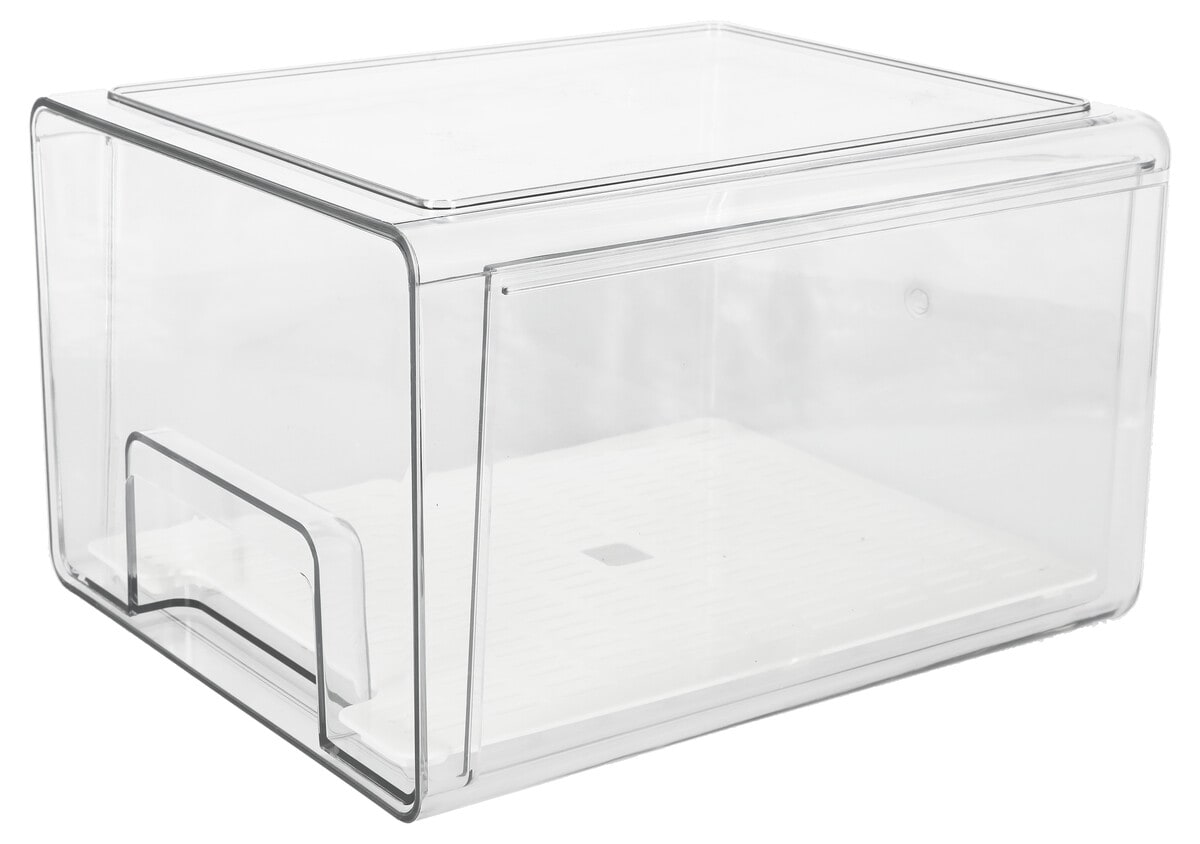 Stabelbar boks for oppbevaring i kjøleskap, gjennomsiktig