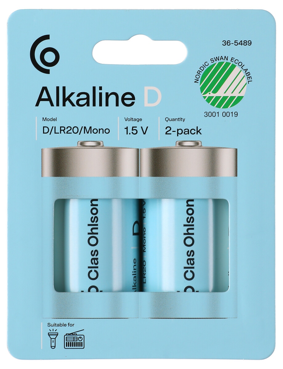 Alkaliskt batteri D / LR20 Clas Ohlson