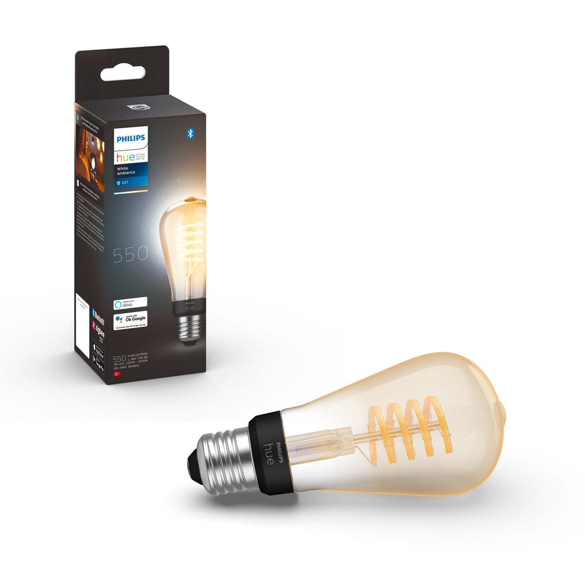 Philips Hue WA E27 LED-filamentpære, 7 W, Bluetooth