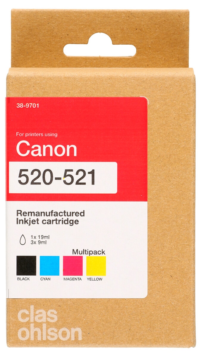 Canon PGI-520 / CLI-521 Mustekasetti monipakkaus XL, Clas Ohlson