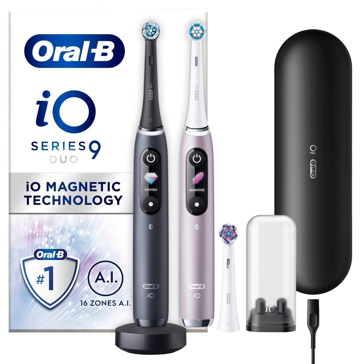 Oral-B iO 9s Duo Sähköhammasharja, 7 harjaustilaa, 2 kpl