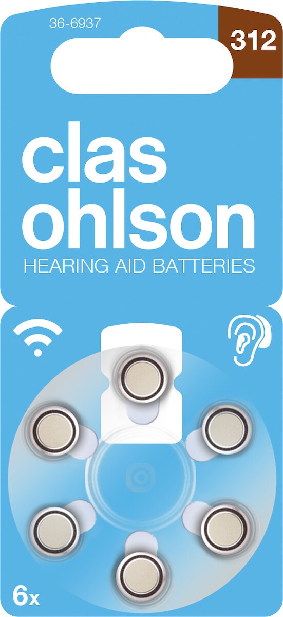 Clas Ohlson Hörapparatsbatterier 312, 6-pack