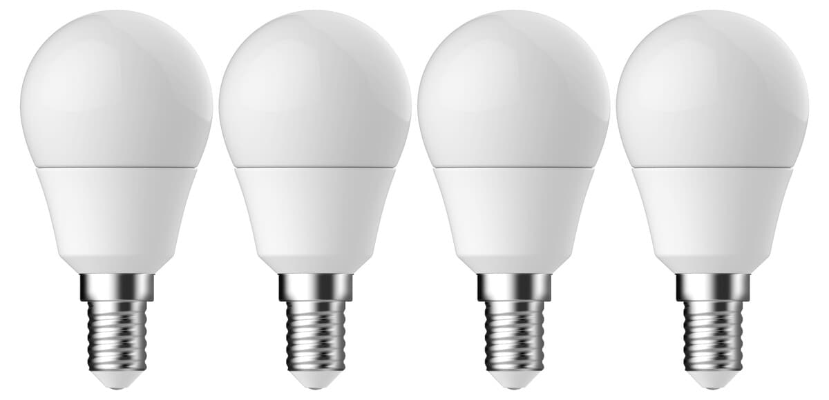Lämpimän valkoinen LED-lamppu E14 2,9 W 250 luumenia, 4 kpl