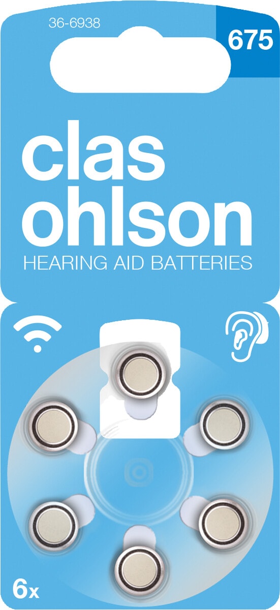 Clas Ohlson Hörapparatsbatterier 675, 6-pack