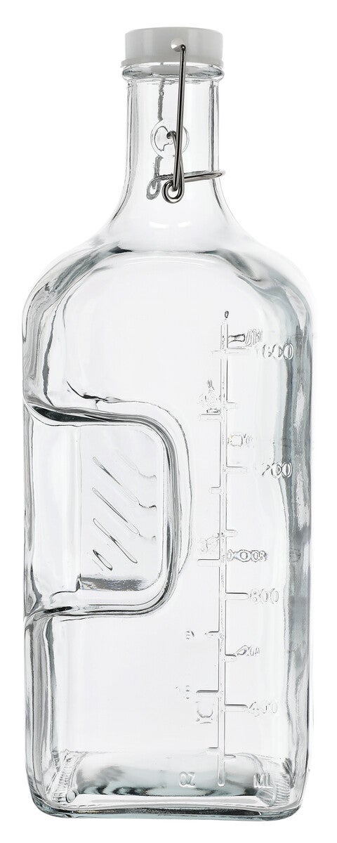 Glassflaske med grep og snapplokk, 1,8 l