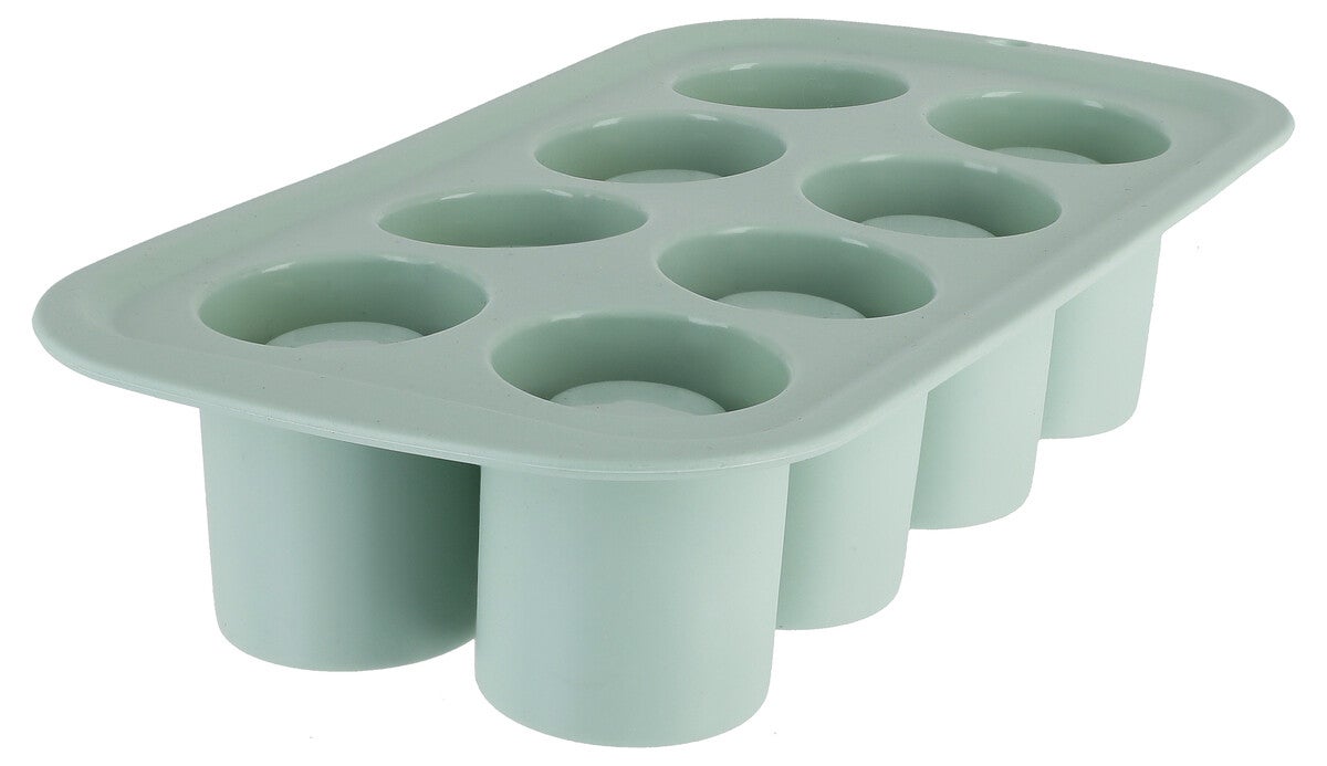 Isglass, form i silikon for 8 små glass av is