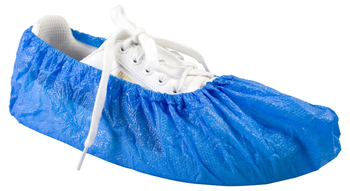 Clas Ohlson Skoskydd engångs, blå plast, inomhus, 100-pack