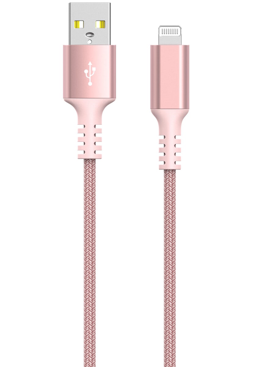 Stofftrukket USB-A til Lightning ladekabel for iPhone 1,5 m Clas Ohlson