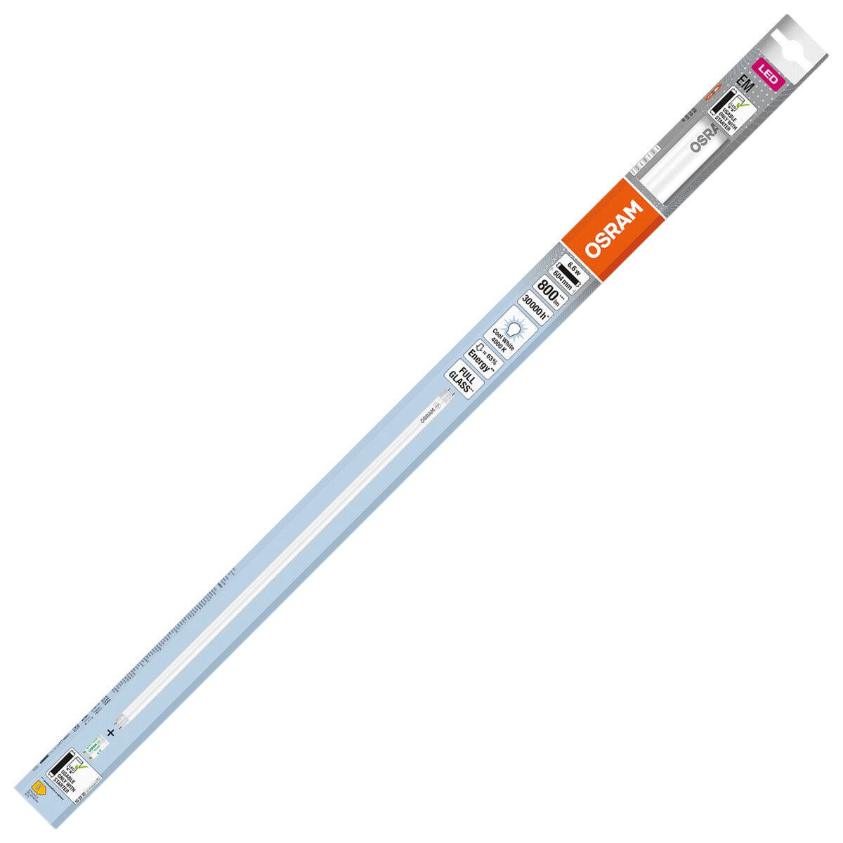 LED loisteputki T8 6,6 W Osram SubstiTUBE 604 mm kylmän valkoinen