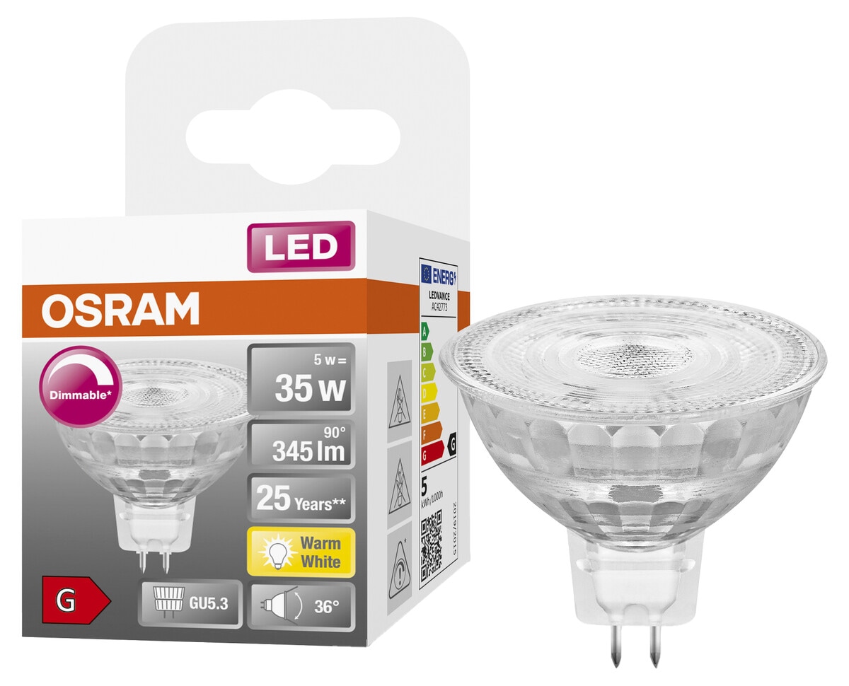 Dimringsbar LED-lampa GU 5,3 (MR16) Osram