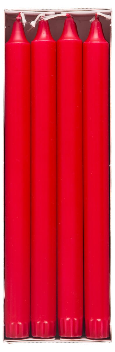 Clas Ohlson Kronljus röda 28 cm Svanenmärkta, 8-pack stearinljus