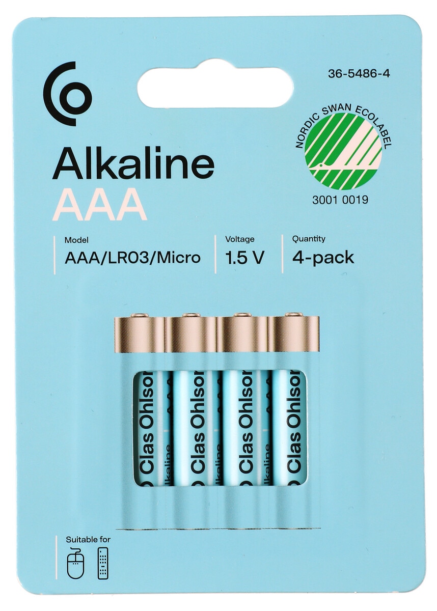 Clas Ohlson alkalisk batteri AAA/LR03