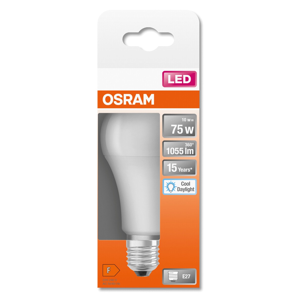 Normallampa LED E27 10 W Osram, kallvit