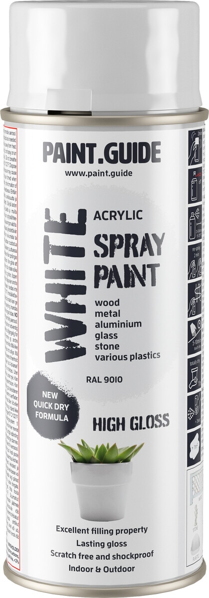 Paintguide spraymaling hvit RAL9010, 400 ml