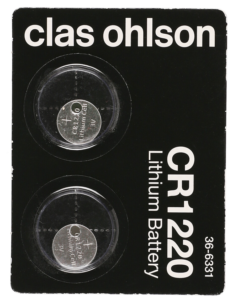 Clas Ohlson CR1220 knappcellsbatteri litium 3V, 2-pack