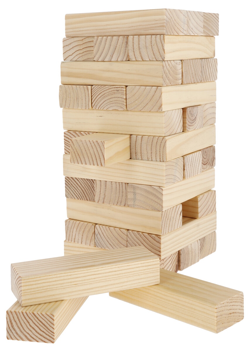 Clas Ohlson Tumbling Tower spel, välta torn, trä, från 6 år