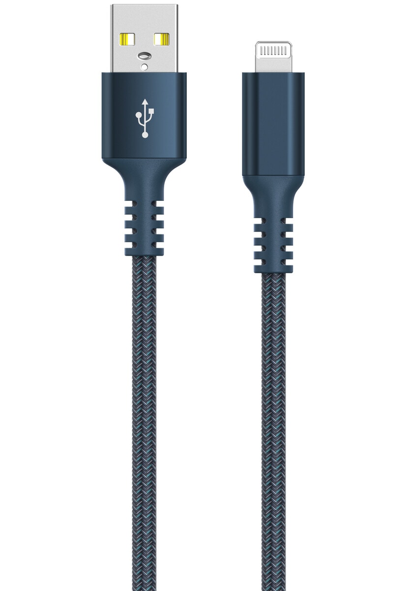 Tygklädd USB-A till Lightning laddkabel för iPhone 3m Clas Ohlson