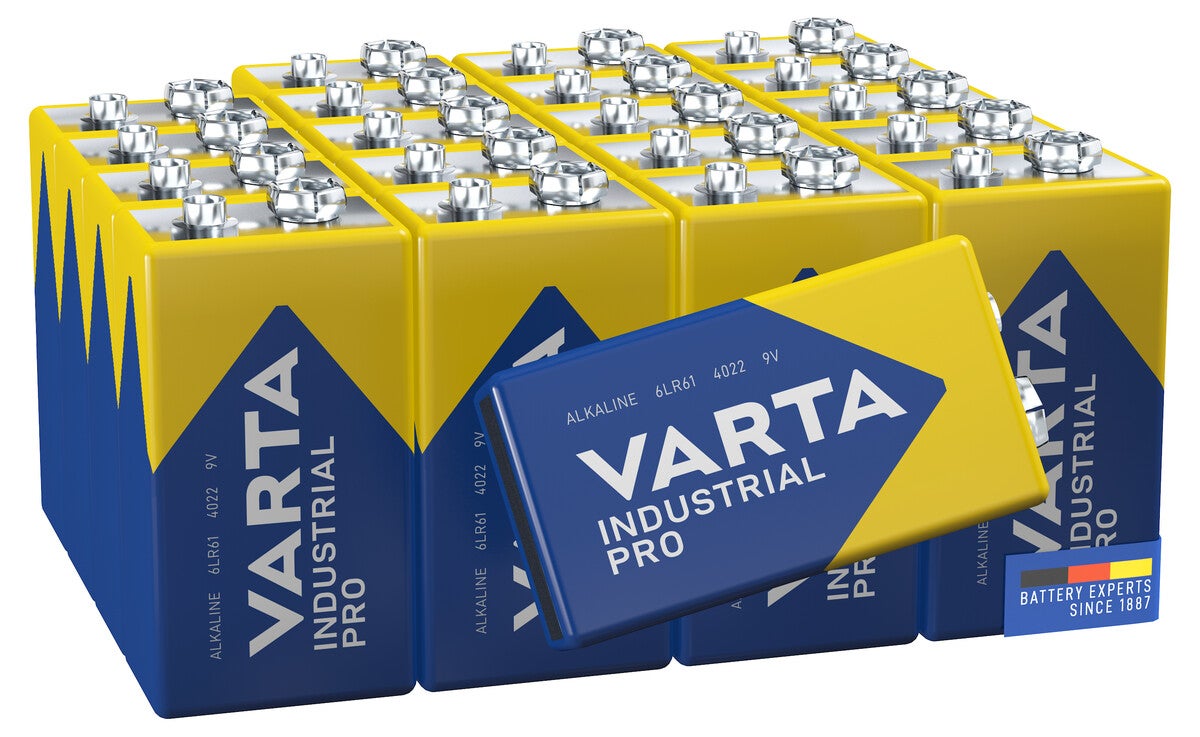 Varta Industrial Pro 9 V-batterier, 20-pakning