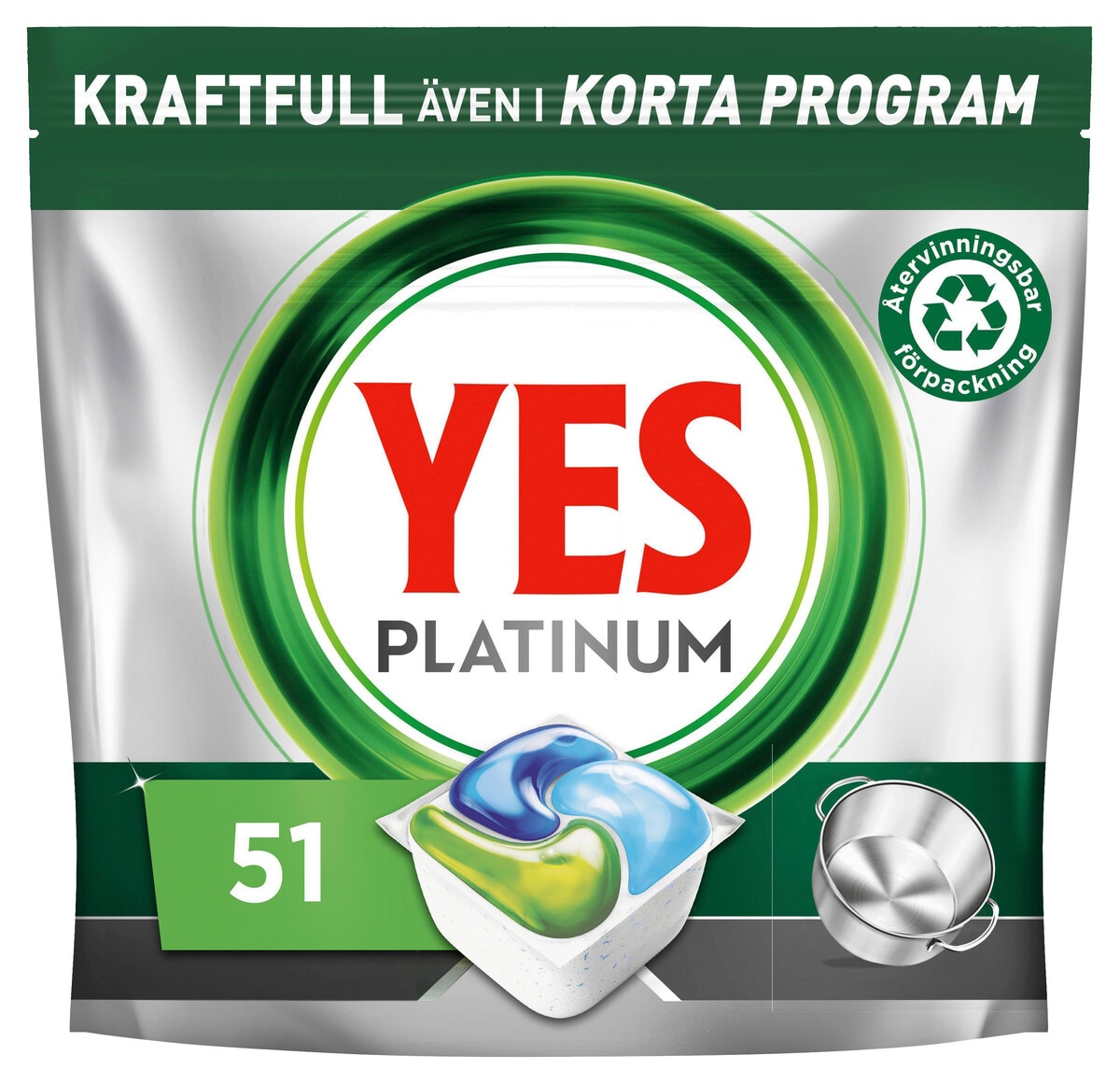 Yes Platinum All In One oppvaskmiddel for maskin, 51-pakning