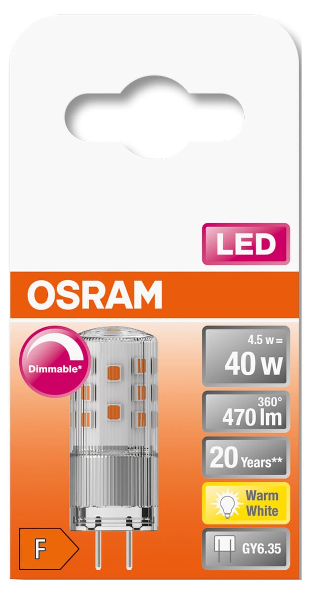 GY6,35 LED dimbar 12 V 470 lm, Osram