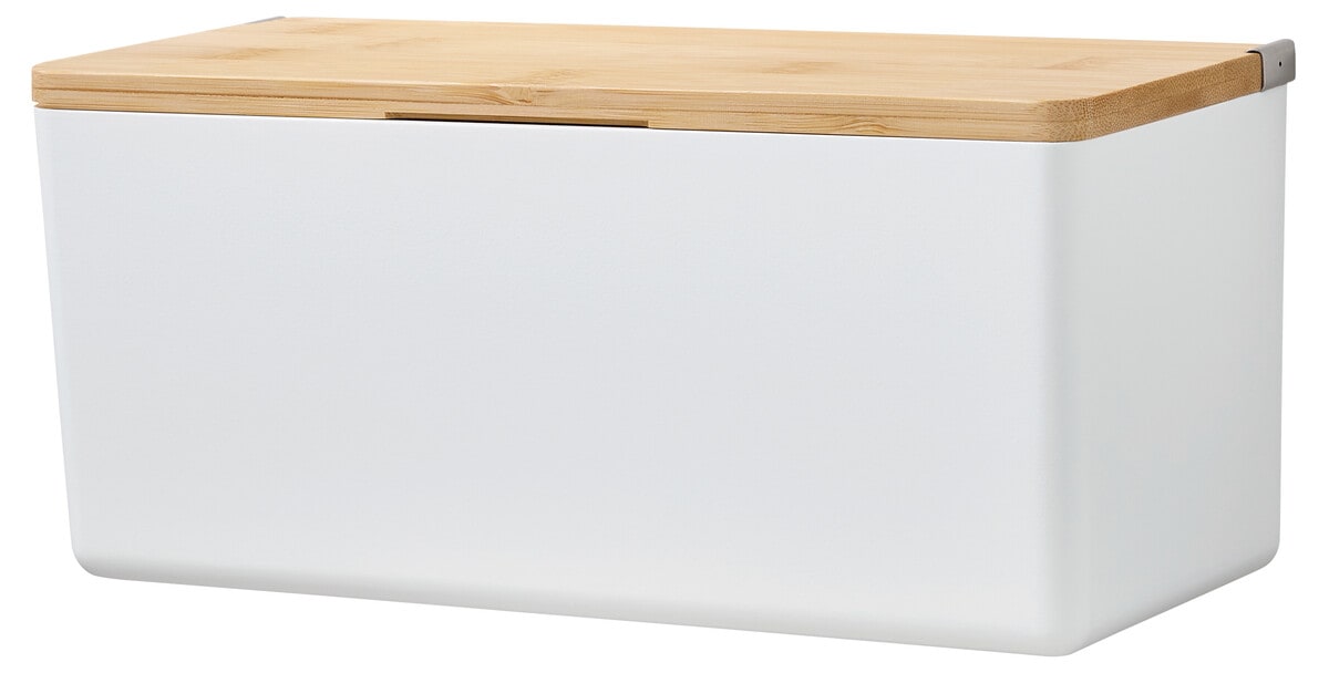 Tesa Baboo Säilytyslaatikko kannellinen, itsekiinnittyvä, valkoinen/bambu