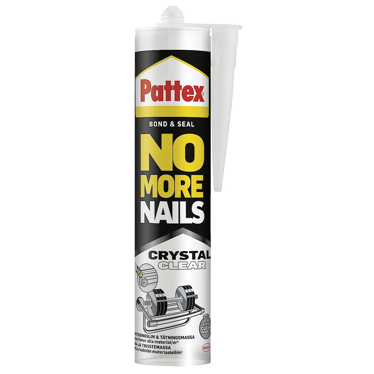 Pattex monteringslim og fugemasse Crystal Clear, 280 ml
