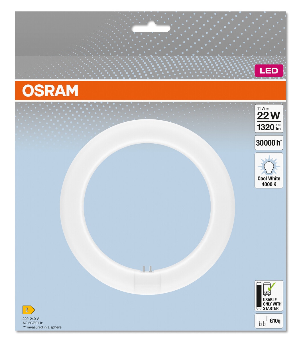 LED cirkellysrör T9 G10Q 11 W Osram SubstiTUBE 312 mm