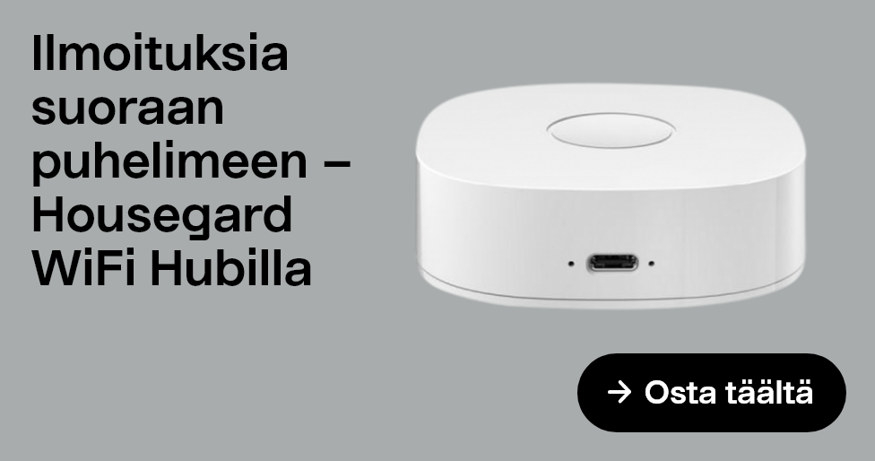 Ilmoituksia suoraan puhelimeen – Housegard WiFi Hubilla → Osta täältä