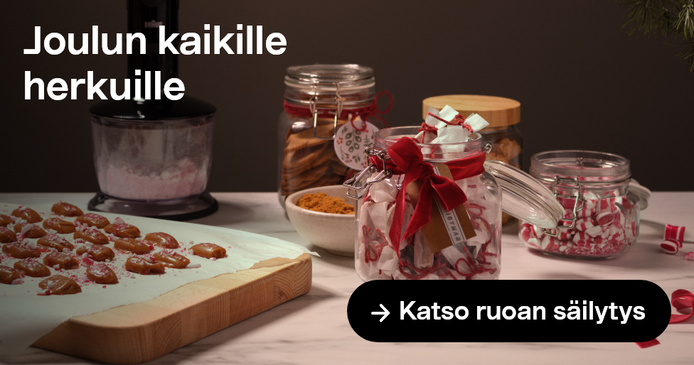 Joulun kaikille herkuille. Katso ruoan säilytys