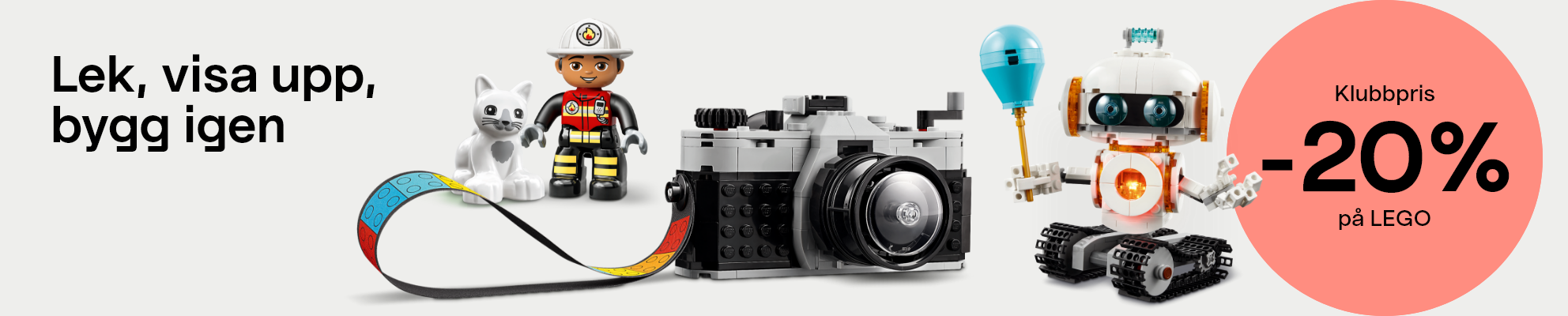 Klubbpris -20% på LEGO! LEGO Lek, visa upp, bygg igen. Köp här.