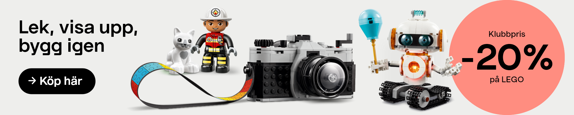 LEGO Lek, visa upp, bygg igen. Upp till- 20% på LEGO Köp här