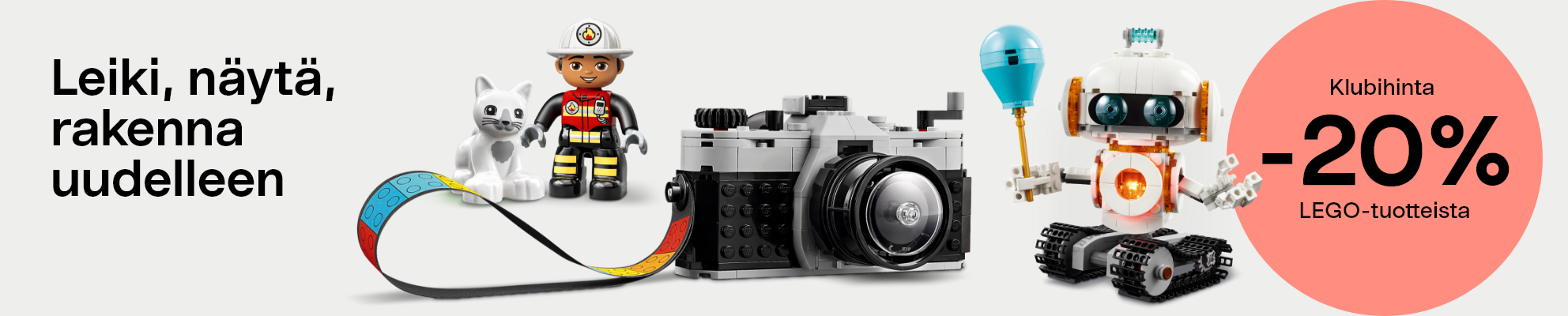 Klubihinta -20 % LEGO-tuotteista.Leiki, näytä, rakenna uudelleen. Osta tästä.