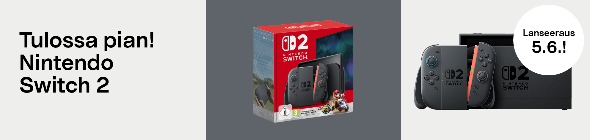 Tulossa pian! Nintendo Switch 2. Lanseeraus 5.6.!