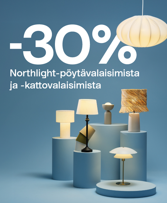 -30 % Northlight-pöytävalaisimista ja -kattovalaisimista