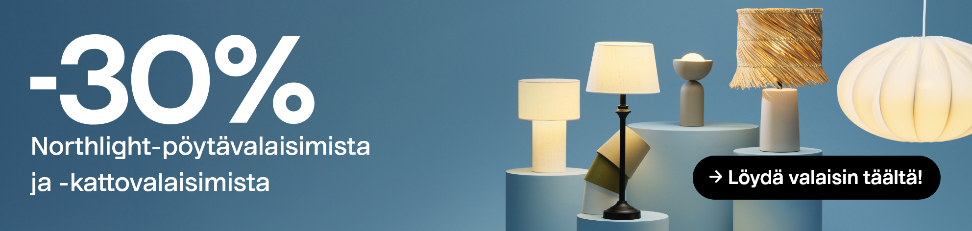 -30% Northlight-pöytävalaisimista  ja -kattovalaisimista. Löydä valaisin täältä!