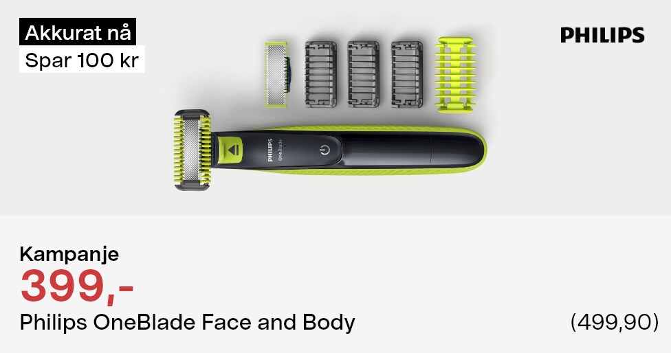 Philips OneBlade Face and Body QP2620/20, elektrisk barberhøvel