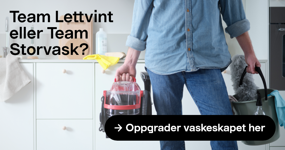 Team Lettvint eller Team Storvask? Fyll opp vaskeskapet her