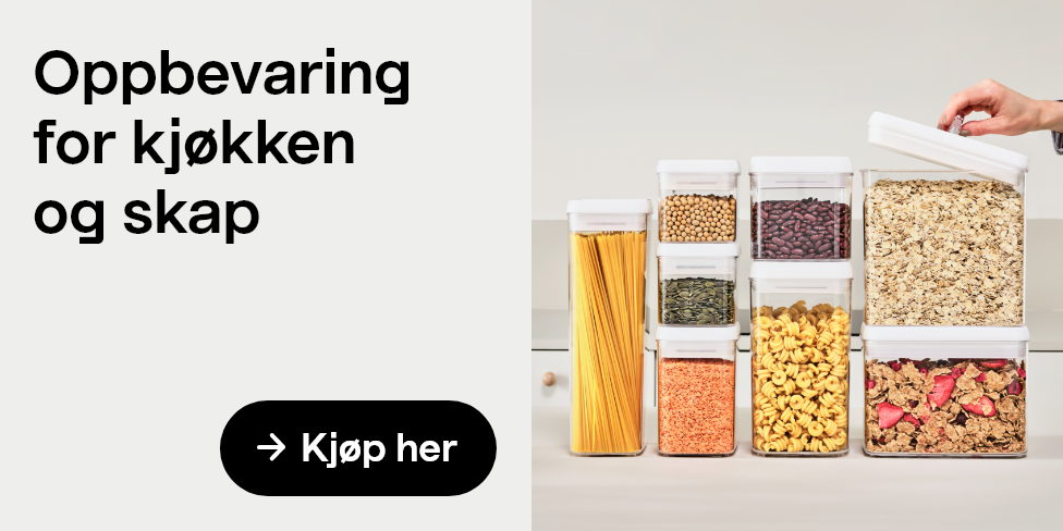  Kjøp her Oppbevaring for kjøkken og skap.
