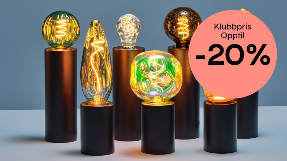 Klubbpris opptil -20 % på dekorpærer. Kjøp lyskilde her! 