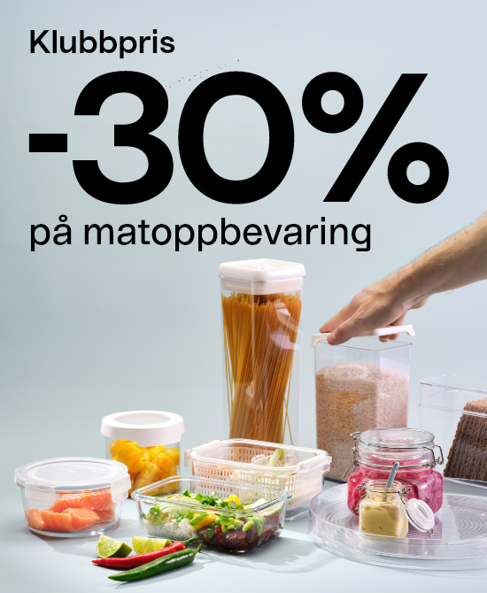  Klubbpris -30% på matoppbevaring Kjøp matoppbevaring her
