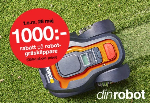 1000:- rabatt på robotgräsklippare