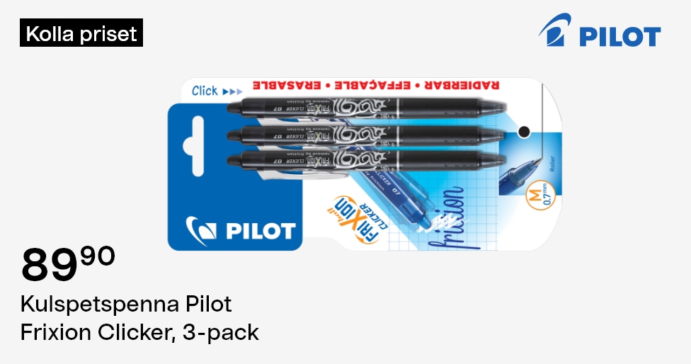 Kulspetspenna Pilot Frixion Clicker, 3-pack