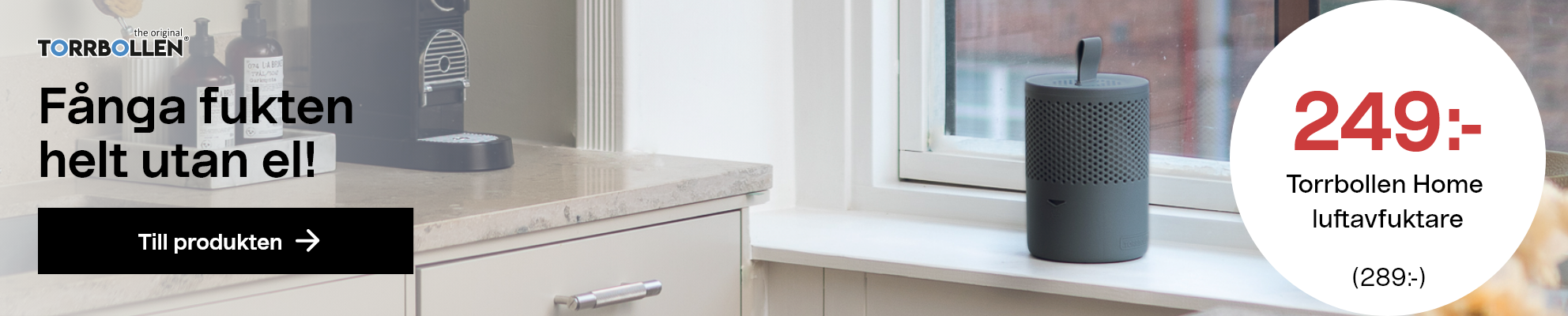 Torrbollen Home luftavfuktare, grå