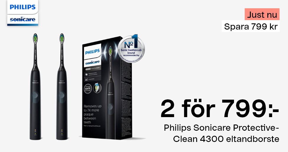 Philips Sonicare ProtectiveClean 4300 eltandborste - 2 för 799 kr