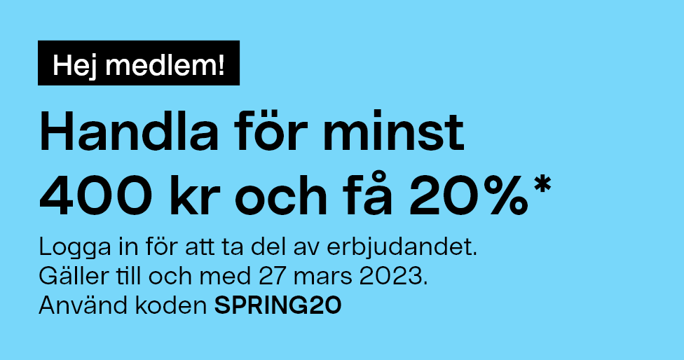 Handla för minst 500kr och få 20% rabatt - länk till klubbpriser