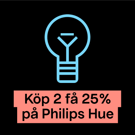 Black Friday hela veckan! Köp 2 få 25 % på Philips HUE → Till kampanjen.                     